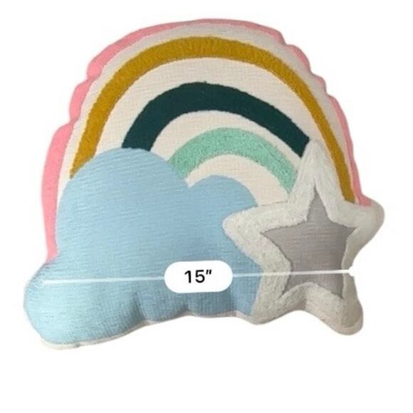NWT Raj Rainbow Cloud Decorative Throw Pillow - Boho Kids Room Cushion - Picture 6 of 6